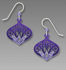 Purple Moroccan-Style Filigree Drop Earrings