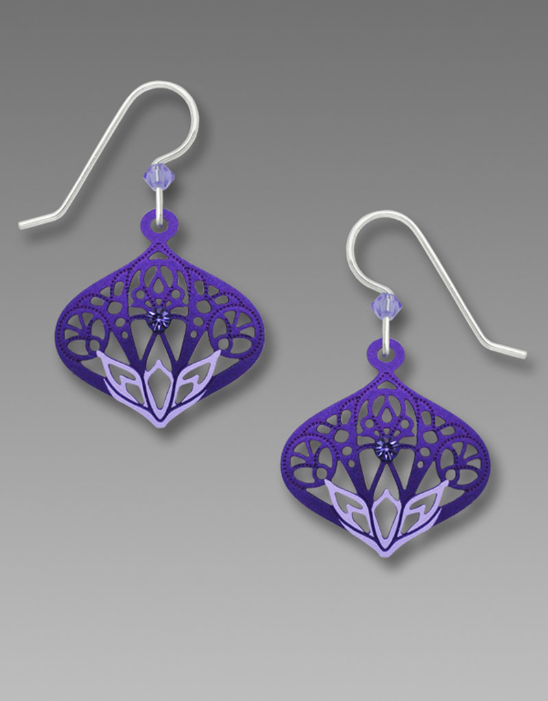 Purple Moroccan-Style Filigree Drop Earrings