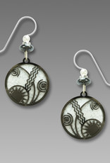 Nickel Disk Earrings in White with Sun Overlay