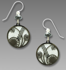 Nickel Disk Earrings in White with Sun Overlay