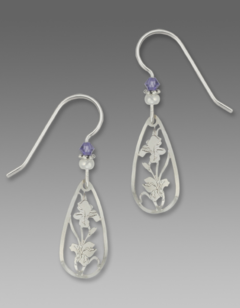 Silver Iris Earrings