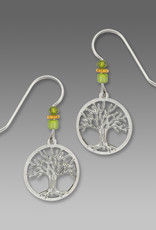 Silver Tree of Life Earrings in a Disk