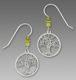 Silver Tree of Life Earrings in a Disk