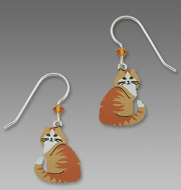 Long-Haired Orange Tabby Cat Earrings