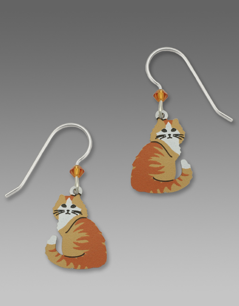 Long-Haired Orange Tabby Cat Earrings