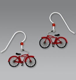 Vintage Style Red Bicycle Earrings