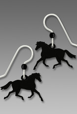 Black Trotting Horse Earrings