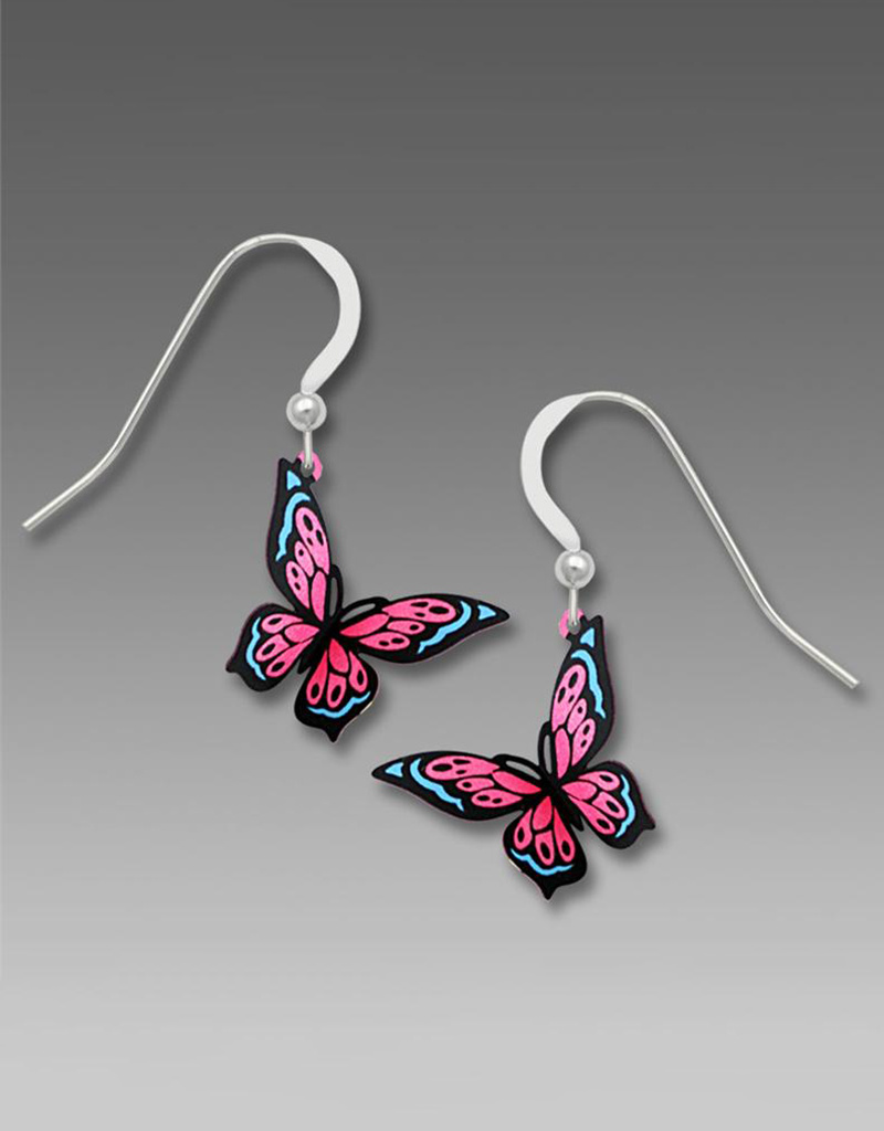 Pink and Blue Fantasy Butterfly Earrings
