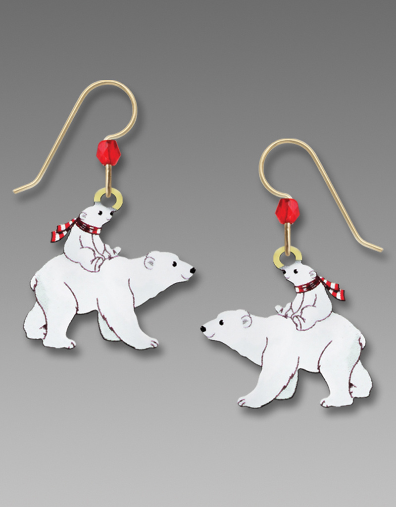 Polar Bear and Cub Earrings