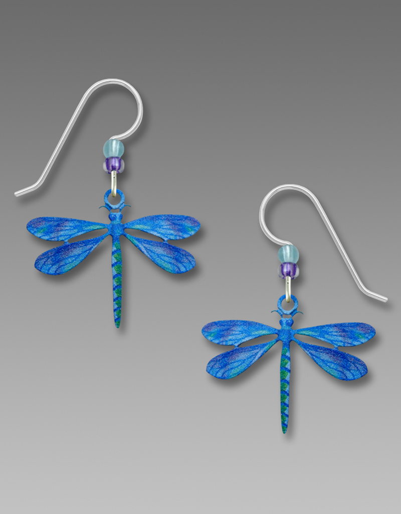 Blue Dragonfly Print Earrings