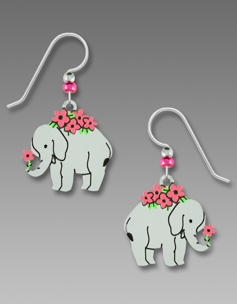 Elephant with Flowers Earrings