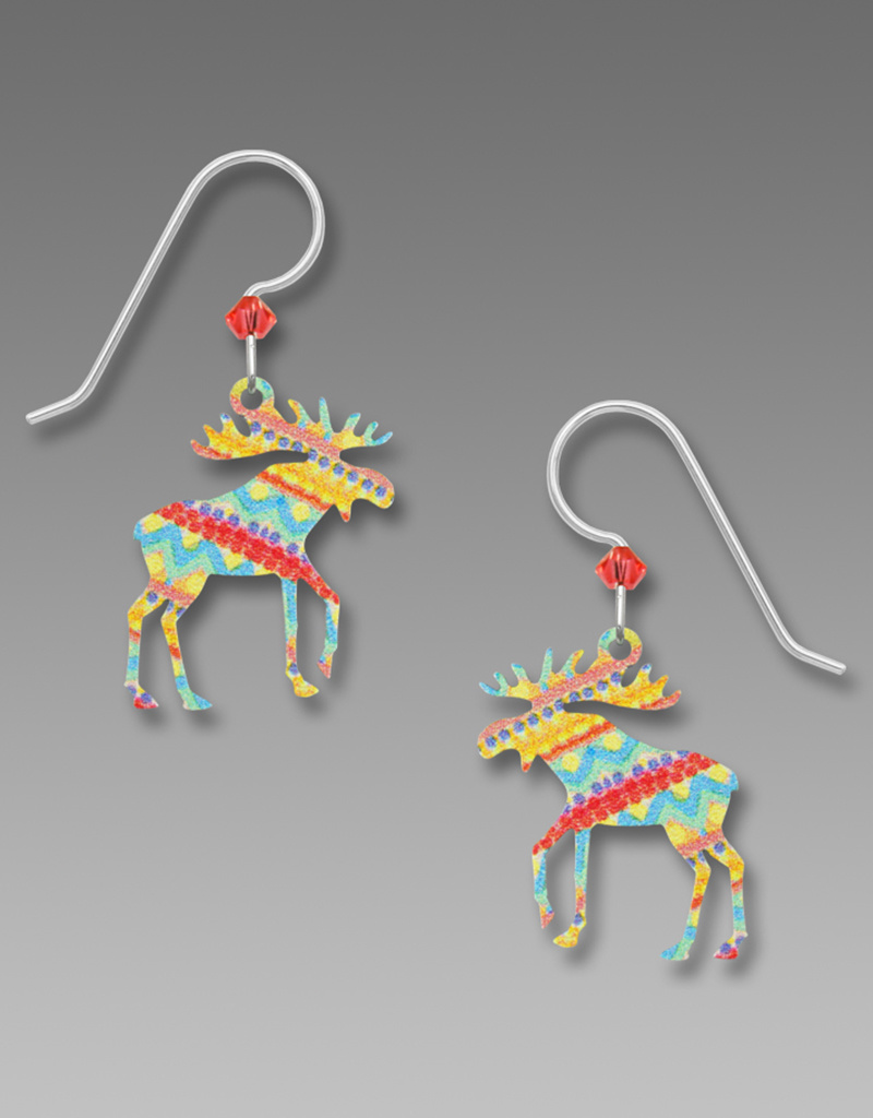 Colorful Pattern Moose Earrings