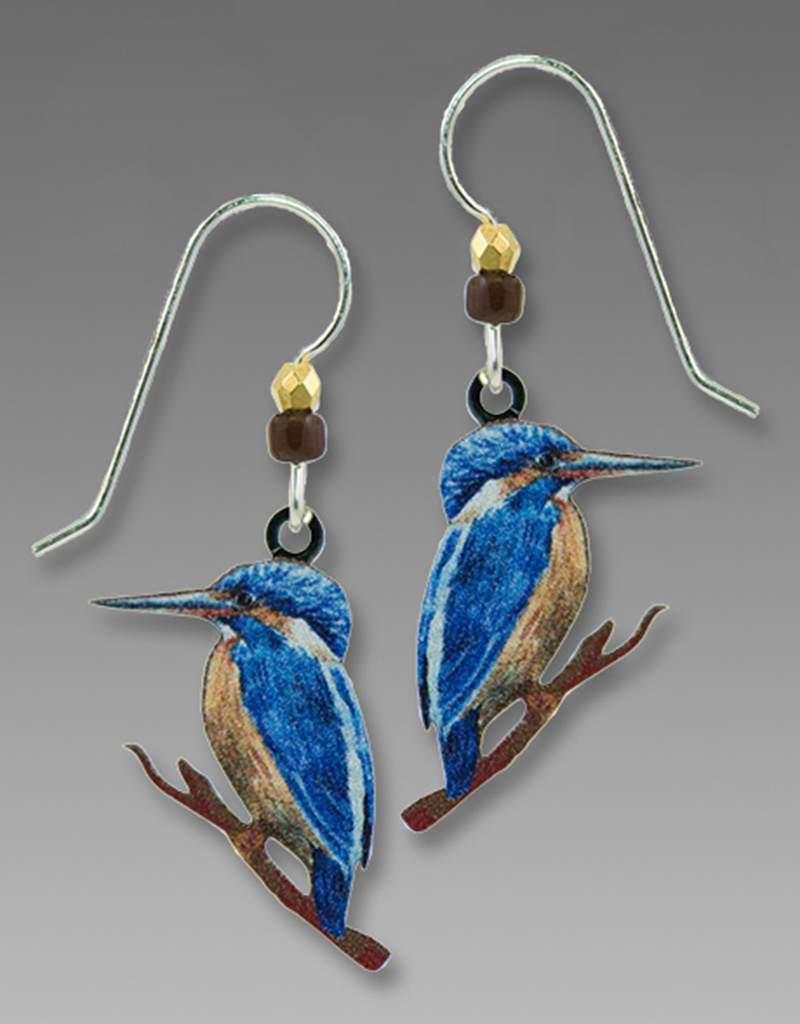 Kingfisher on Branch Earrings