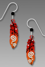 Red and Orange Feather Earrings