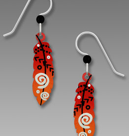 Red and Orange Feather Earrings