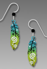 Blue and Yellow Feather Earrings