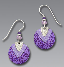Purple Disk and Violet Shield Earrings