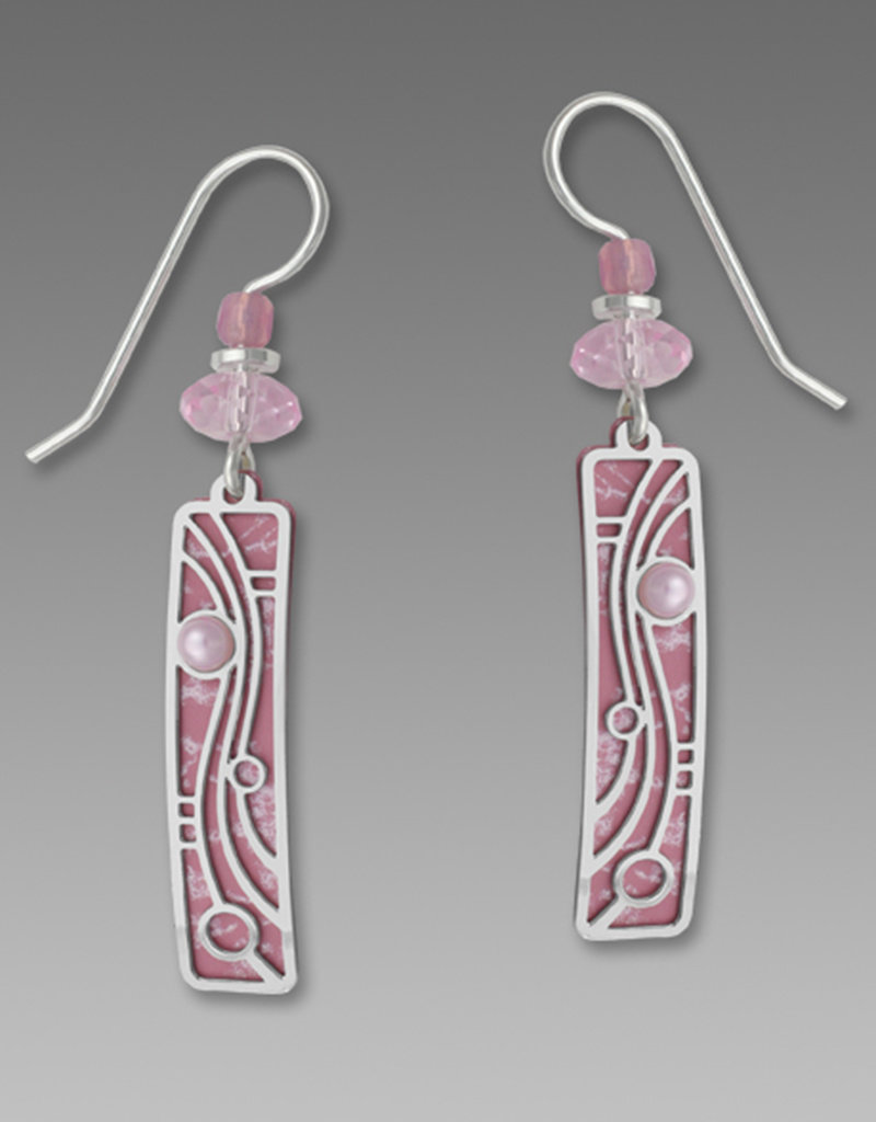 Pink Art Deco Column Earrings