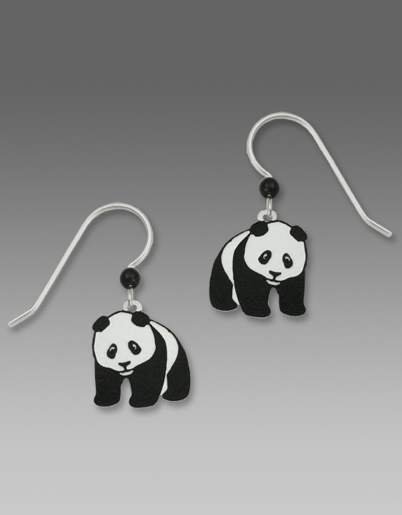 Hand Painted Panda Bear Dangle Earrings