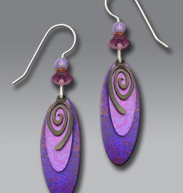 Three-Layer Purple and Plum Ovals Earrings