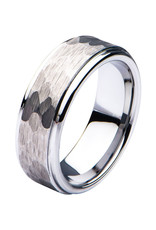 Men's Stainless Steel Hammered Band Ring