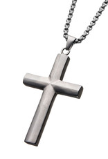 Men's Stainless Steel Cross Necklace 24"