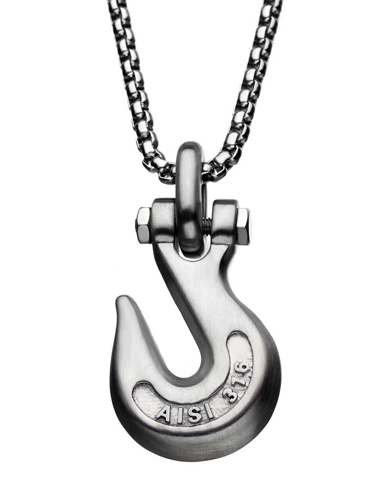 Steel Tow Hook Necklace 24 *inossp002mnk1 - Simply Sterling