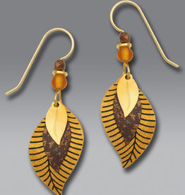 Three-Part Autumn Gold and Brown Earrings