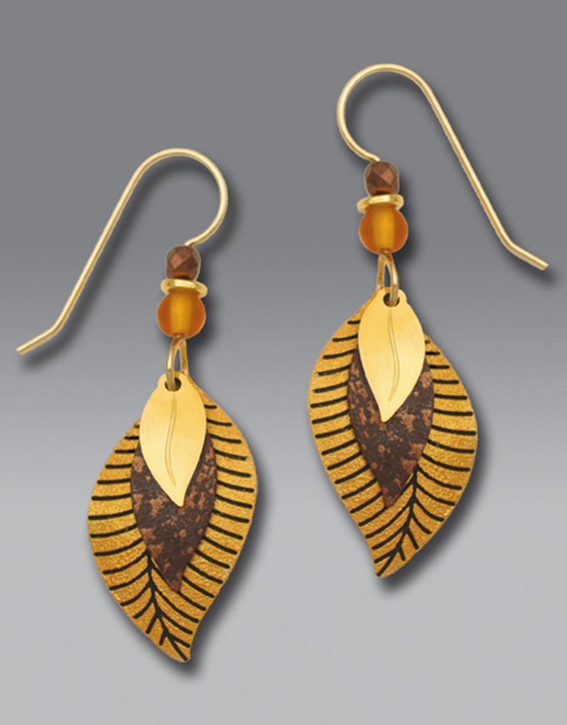 Three-Part Autumn Gold and Brown Earrings