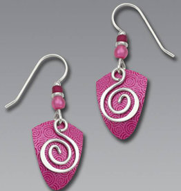 Magenta Shield with Spiral Earrings