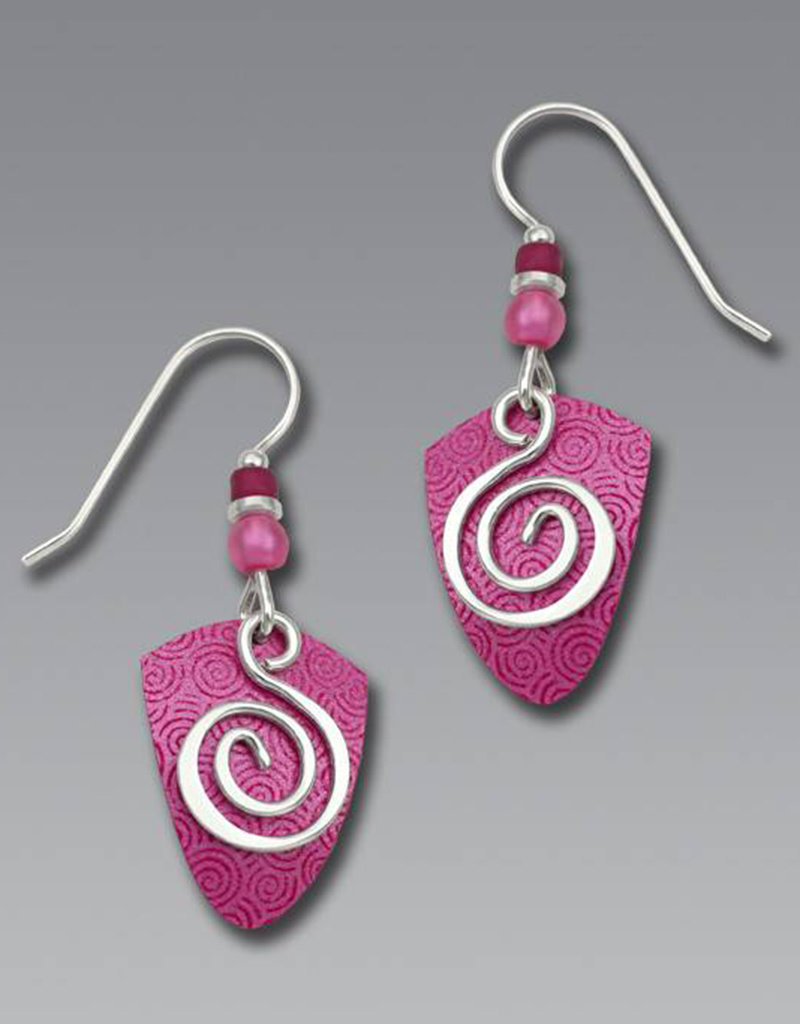 Magenta Shield with Spiral Earrings