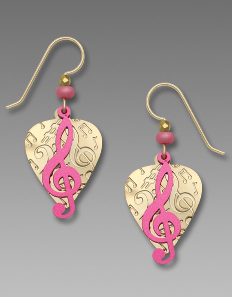 Guitar Pick & Treble Clef Earrings