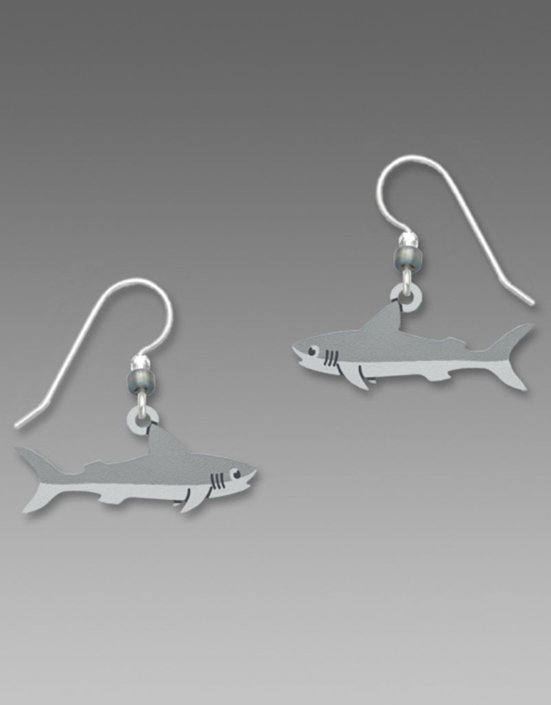 Gray Shark Earrings