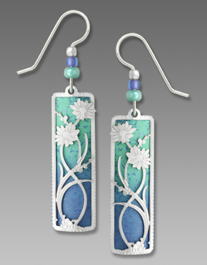 Periwinkle and Turquoise Column Earrings