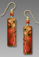 Autumn Orange and Apricot Column with Floral Overlay Earrings