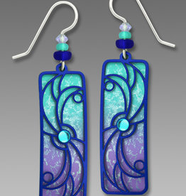 Aqua & Violet Ombre Column Earrings