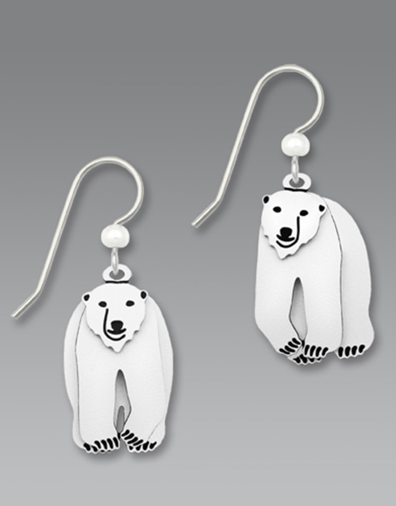 Three-Part Polar Bear Earrings
