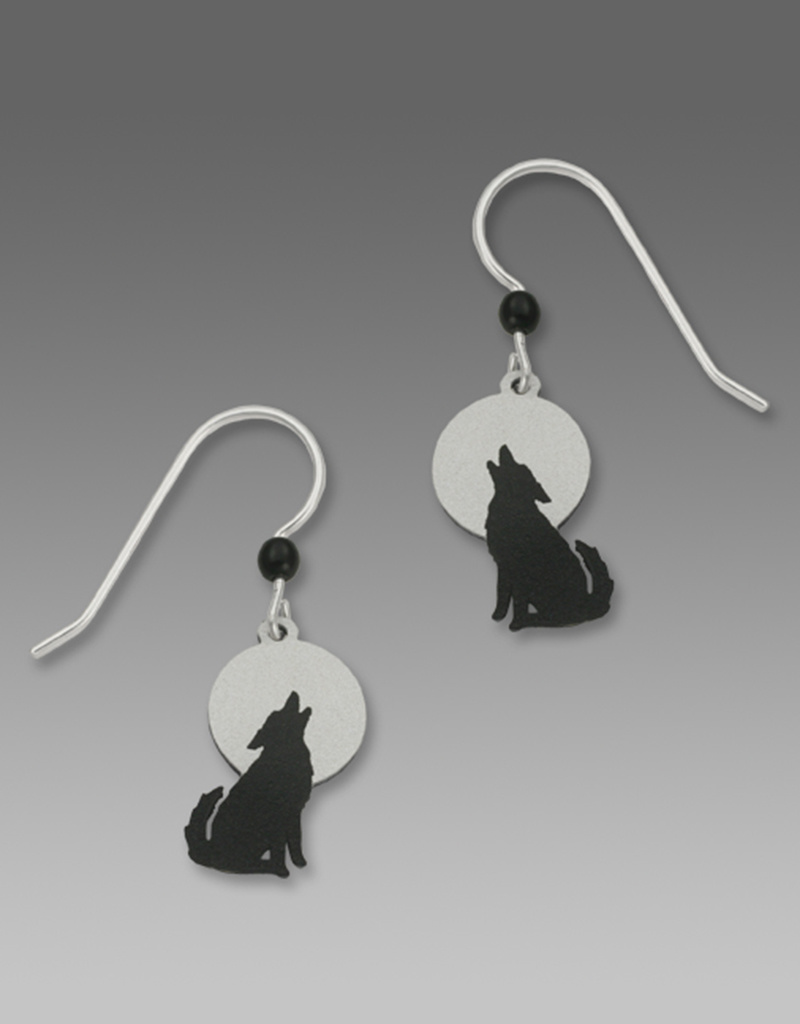 Wolf Howling in Front of the Moon Earrings