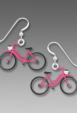 Pink Bicycle Earrings