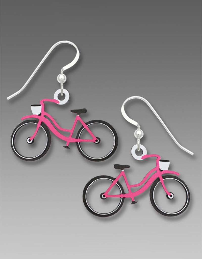 Pink Bicycle Earrings