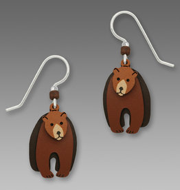 Three-Part Brown Bear Earrings