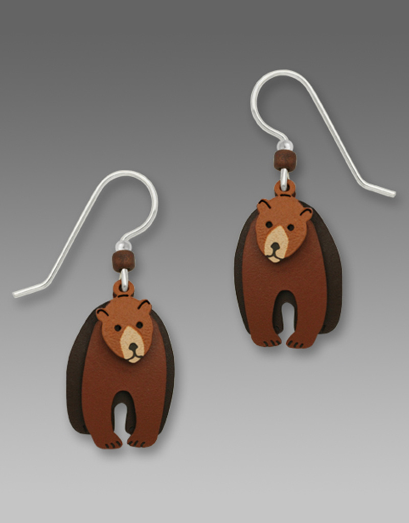 Three-Part Brown Bear Earrings