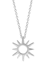 Sterling Silver Sun Necklace 18"