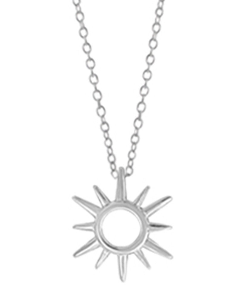 Sterling Silver Sun Necklace 18"