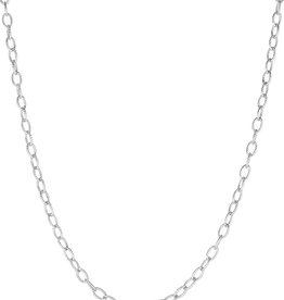 Oval Rope Link Chain Necklace 18"