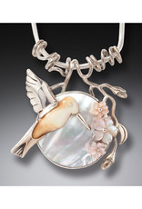 ZEALANDIA Zealandia Sterling Silver Hummingbird and Moon Flower Pendant