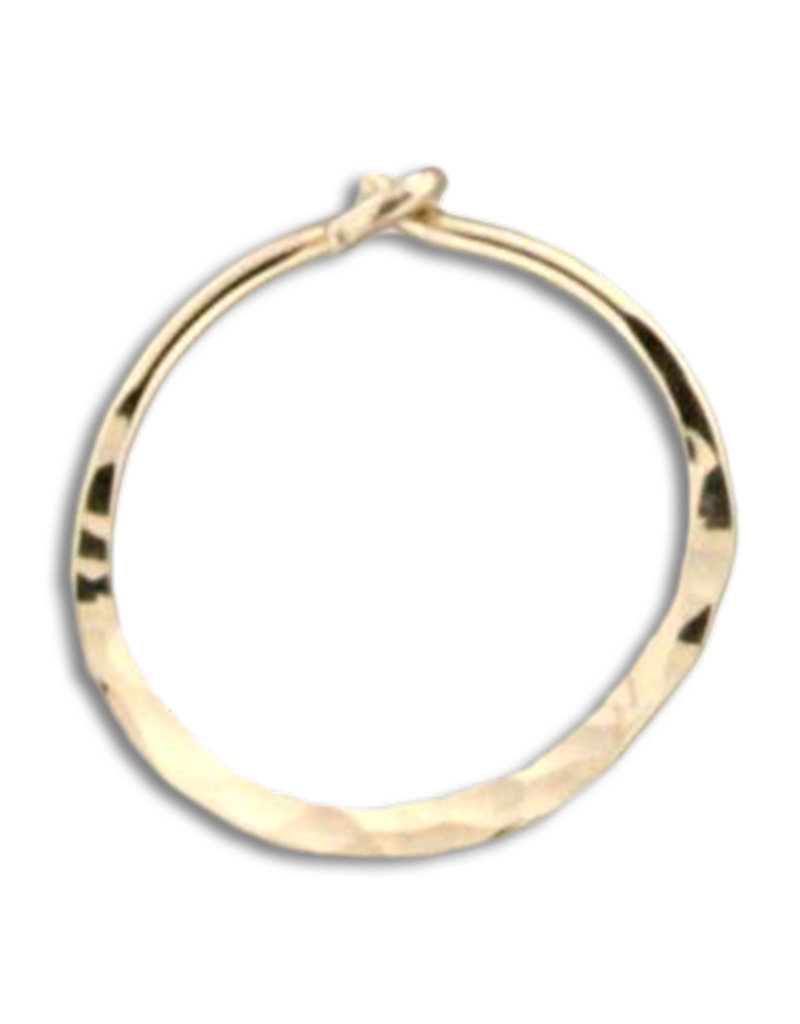 14k Gold Filled Hammered Hoop Earrings 13mm