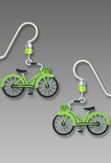 Lime Green Bike Earrings