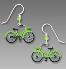 Lime Green Bike Earrings