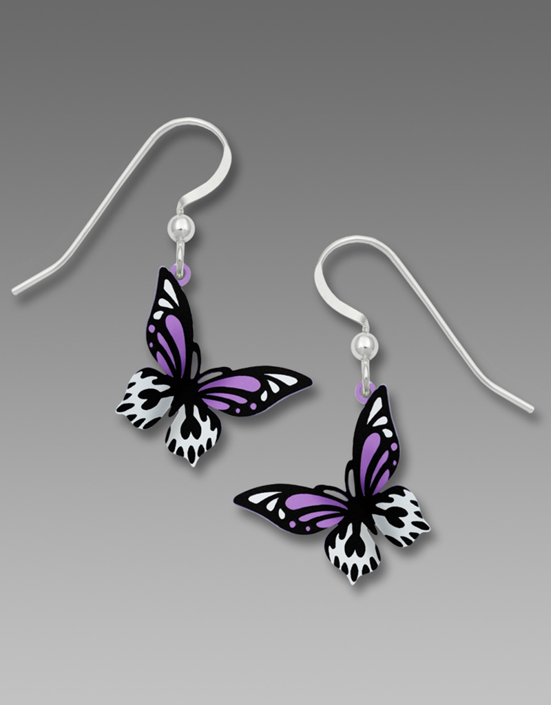 Violet Black Butterfly Earrings